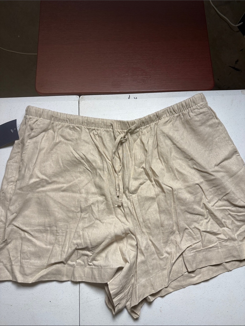 GAP Beige Linen Drawstring Pull-On Shorts
